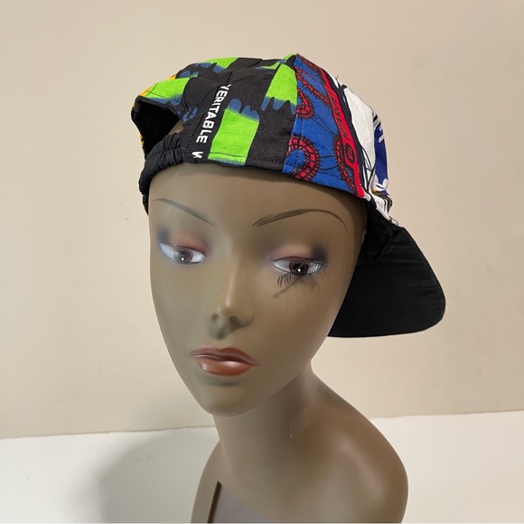 African Print Ankara Multicolor Patchwork Colorful Handmade Baseball Cap - Picture 9 of 10
